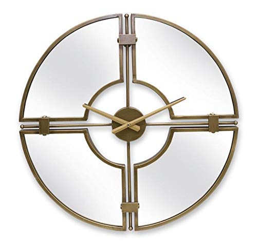 Melrose 82268 Iron and Glass Mirror Wall Clock, 23.5-inch Diameter