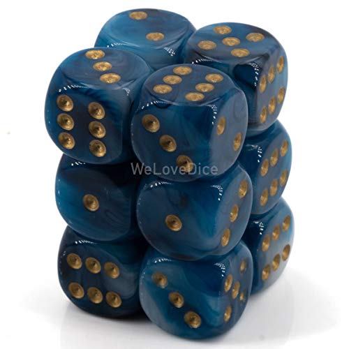 Chessex DND Dice Set-Chessex D&D Dice-16mm Phantom Teal and Gold Plastic Polyhedral Dice Set-Dungeons and Dragons Dice ludes 12 Dice ‚Äö√Ñ√¨ D6, Various (CHX27689)