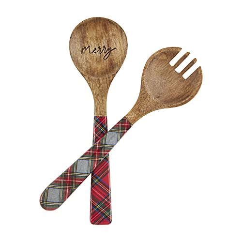 Mud Pie Tartan Christmas Serving Utensil Set, 11.5-inches, Multicolor
