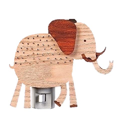 Roman Inc. 5.5"H Woodwork Safari Elephant Night Light 163586
