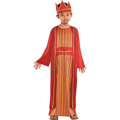 Amscan Balthazar Wise Man Costume for Boys, Bible Costumes for Kids, Large, with Crown