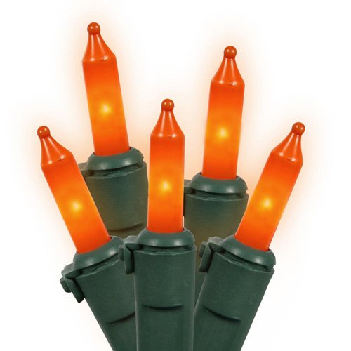 Vickerman 50 Lights Orange Green Wire End Connecting Lock Set with 4-Inch Spacing and 16-Feet Length, Comes in Box