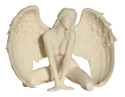 Unicorn Studio 6.88 Inch Winged Nude Female Kneeling with Hands in Front, White