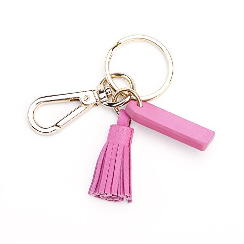 Royce Leather Leather Mini Tassel Key Fob (Wild Berry)