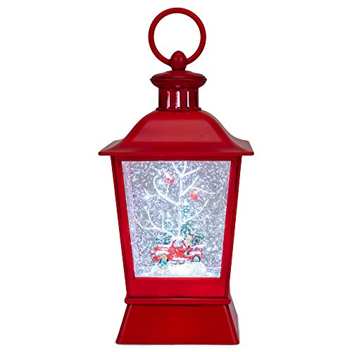 Roman 133805 Led Swirl Ford Lantern Red Truck with Dogs, 8.75 inch