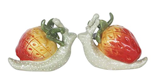 Blue Sky Clayworks Clayworks 3"X1.5"X2.25" Strawberry Snail Salt & Pepper Set