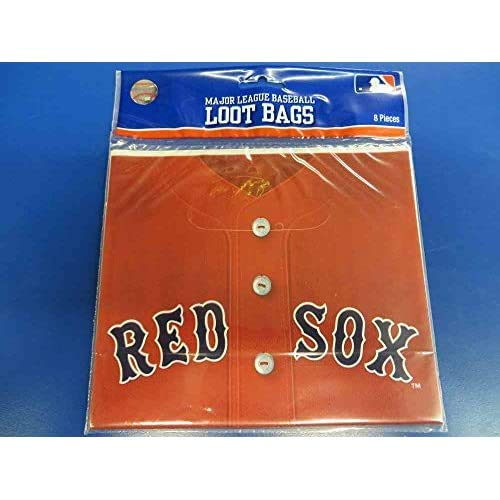 Amscan 379368 Boston Red Sox Major League Baseball Collection Loot Bags, Party Favor | 8 bags