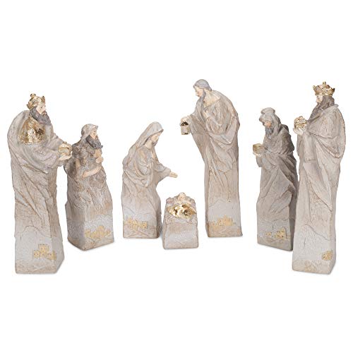Transpac Y8512 Resin Pillar Nativity Scene, Set of 7, 20-inch Length