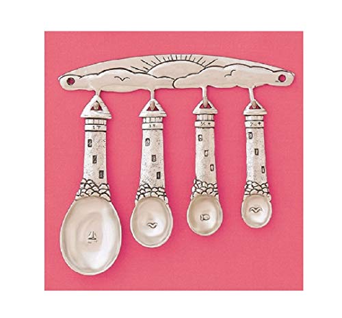Basic Spirit 4 Pewter Lighthouse Measuring Spoons SET Kitchen