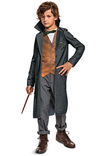 Disguise Harry Potter Fantastic Beasts Newt Scamander Deluxe Boys Costume, Gray, Large (10-12)