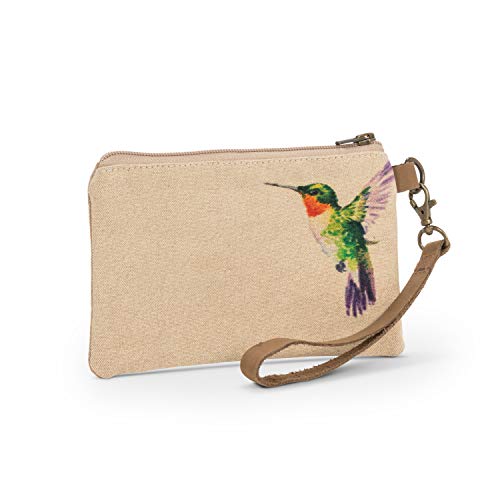Abbott Collection  Home 96 HUM Hummingbird Zip Pouch with Strap, Flax