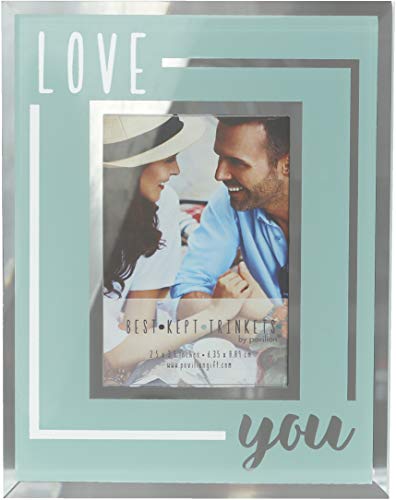 Pavilion Gift Company Love You - 2.5X3.5 Polaroid Easel Back Picture Frame, Blue