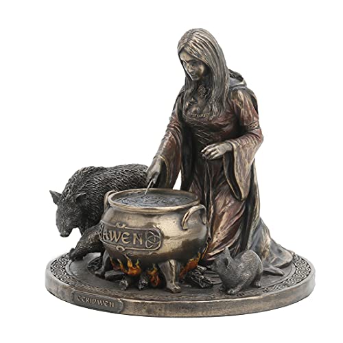 Unicorn Studio Veronese Ceridwen - Celtic Goddess of Knowledge with Cauldron Statue
