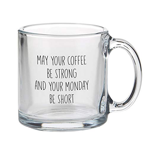 Creative Brands SB Design Studio SIPS Glass Novelty Mug/Cup, 13-Ounce, Strong Coffee
