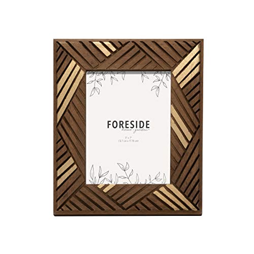 Foreside Home and Garden Frame 5X7 Luana Carved Wood Photo