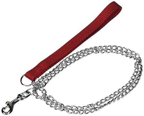 OmniPet Lead Light Duty Chain with Nylon Handle, Red, 4&