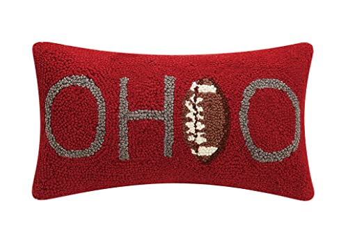 Peking Handicraft 30TG407C16OB Poly Filled Hook Throw Pillow, Wool and Cotton (Ohio, 16-inch Length)