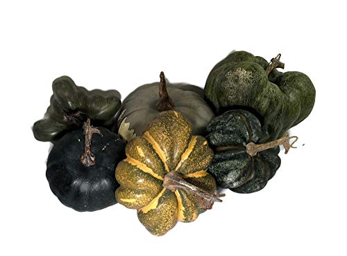 Park Hill Collection, Small Green Heirloom Pumpkins, Collection of 6