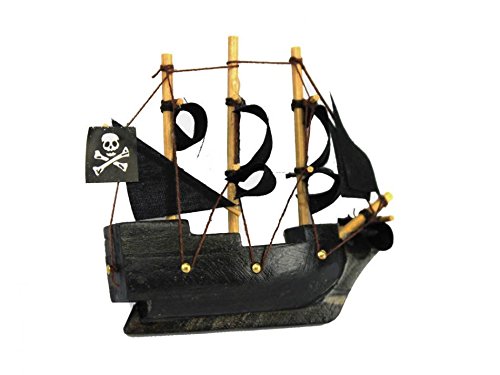 Handcrafted Nautical Decor Wooden Caribbean Pirate Ship Model Magnet 4" - Pirates of The Caribbean - Toy S