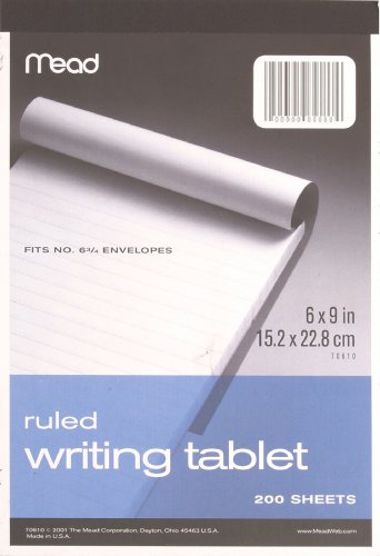 ACCO (School) Mead Wide Ruled Writing Tablet, 6 x 9 Inches, 200 Sheets (70610)