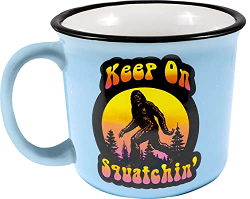 Spoontiques - Big Foot Camper Mug Cute Ceramic Campfire Mug - Great for Outdoor Lovers, Backpackers, Adventurers - Friends & Family Gifts