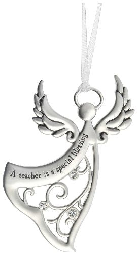 Ganz Angels By Your Side Ornament - A teacher is a special blessing, Silver