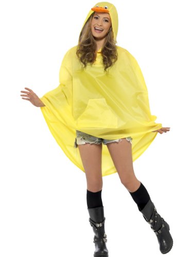 Smiffys Festival Novelty Adult Unisex Duck Party Poncho, with Drawstring Bag