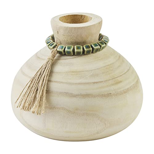 Mud Pie Paulownia Vase with Beads, Small