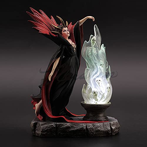Unicorn Studio Veronese Design Resin Statues Melanie Delon Damnation Hand Painted Gothic Art Statue 6.75 X 9 X 5 Inches Black