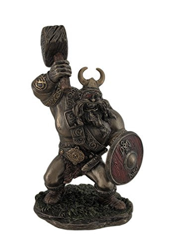 Unicorn Studio Veronese Design Comical Viking Warrior with Hammer Statue Figurine