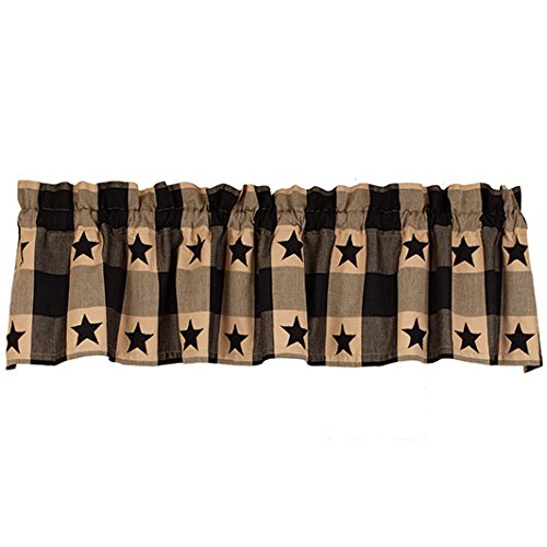 The Country House Collection Black Star Check Valance (72x14)