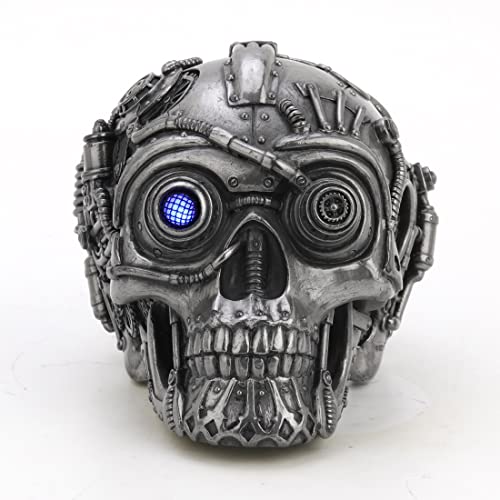 Unicorn Studio Veronese Design 4 1/2" Tall Steampunk Laser Eye Skull Resin Sculpture Petwer Finish