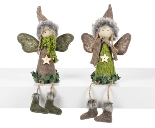Ganz MX185206 Winter Angel Ornaments, 7-inch Height, Styrofoam, Set of 2