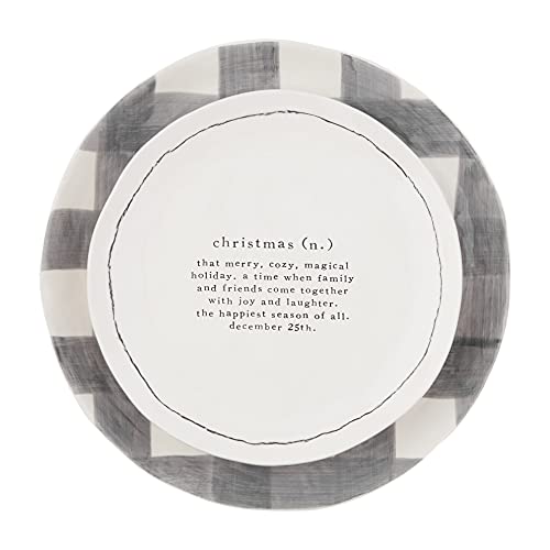 Mud Pie Buffalo Check and Christmas Definition Platter Set, Small 10" Dia | Large 13" Dia