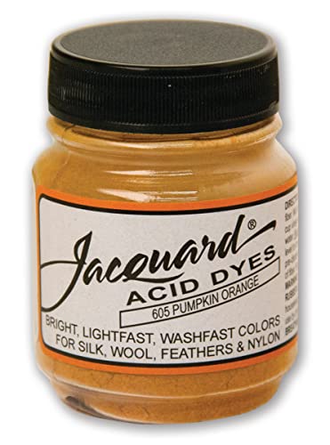 Jacquard Acid Dye for Wool, Silk and Other Protein Fibers, 1/2 Ounce Jar, Concentrated Powder, Pumpkin Orange 605
