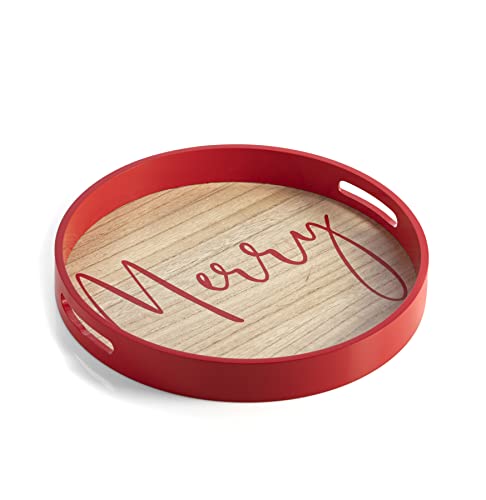 Shiraleah Red 14" Round Merry Tray