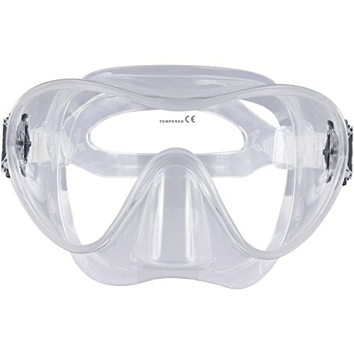 IST MP110 Frameless Dive Mask, Single Panoramic Shatterproof Lens for Scuba Diving & Snorkeling (Clear)