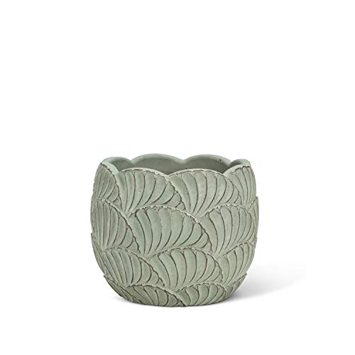 Abbott Collection  27-CAMINO-918-SM Small Round Scallop Planter, Green