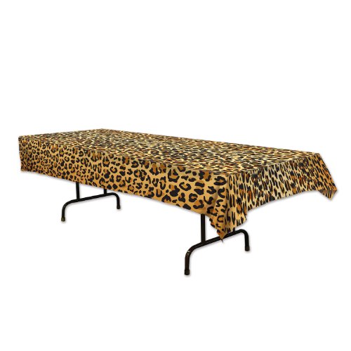 Beistle Leopard All Over Print Holiday Tablecover, 1 piece, Multicolored