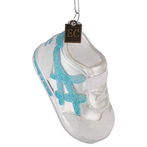 Raz Soft Blue First Christmas 3 x 2.5 Glass Decorative Hanging Ornament