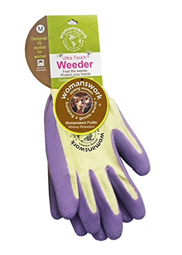 Womanswork 440PUR L Purple Form Fitting Weeder Gardening Glove, Large