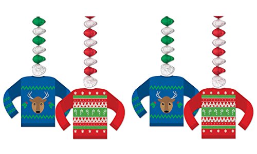 Beistle , 4 Piece Ugly Sweater Danglers, 30&