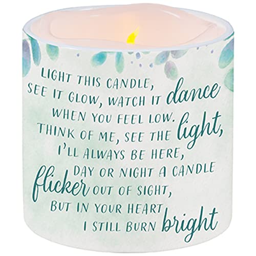 Carson Home 24769 Still Burn Bright LED Candle with Ceramic Holder, 3.5-inch Diameter