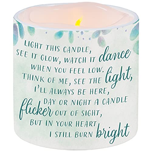 Carson Home 24769 Still Burn Bright LED Candle with Ceramic Holder, 3.5-inch Diameter
