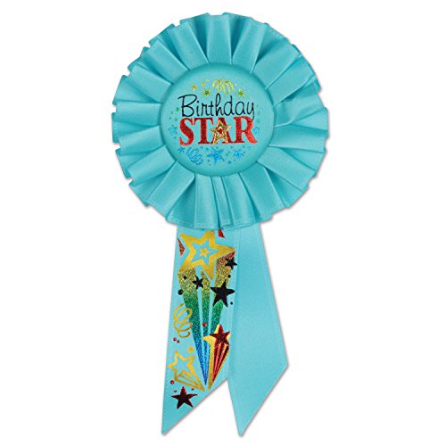 Beistle Birthday Star Rosette, 3-1/4-Inch by 6-1/2-Inch