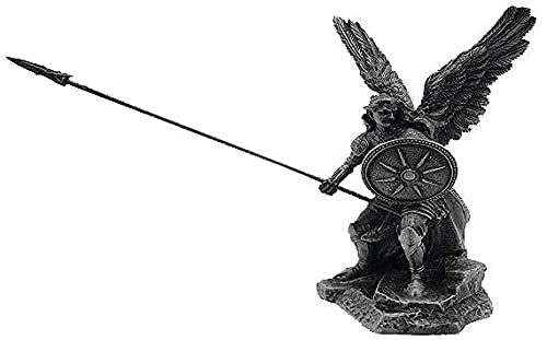 Comfy Hour Antique and Vintage Collection Saint Michael Archangel with Battle Shield and Sword Cold Statue