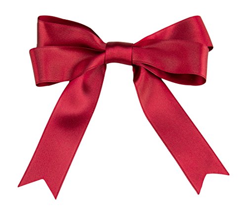 Ribbon Bazaar Luxious Double Faced Satin Ribbon Premium Gloss Finish - High End Satin Luxury Ribbon for Gift Wrapping, Crafts, Hair Bow, Decorating & More - 1 inch Apple 25 Yards