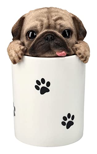 Pacific Trading Giftware Pug Figure as a Treat Box - Storage for Snacks and Rewards for Dogs - Figure Decoration