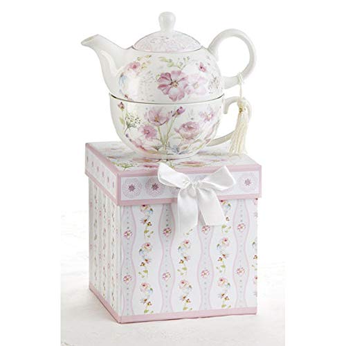Delton 5.8" Porcelain Tea for One, Poppyseed