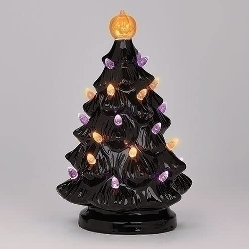 Roman - Lighted Black Vintage Tree, 9.75" H, Halloween, Ceramic, Battery Operated, Home Decor, Beautifully Detailed, Long Lasting
